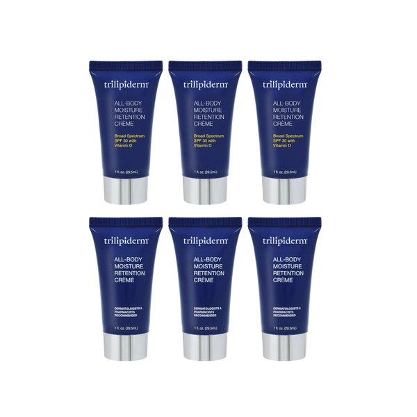 Trilipiderm All-Body Moisture Retention Crème w/SPF 30, Vitamin D - Broad Spectrum Face & Body Sunscreen, Non-Greasy Sun Lotion, Hydrating Sun Cream, Plant-Derived Lipids, 3 oz travel size tube