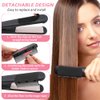 2Pcs 2024 New Flat Iron Comb, Upgrade Barber Hair Straightening Comb Flat Iron Comb Attachment Clip on Comb Attachment for Flat Iron, Professional or Home Use Compact Hair Styling Tool(Black)