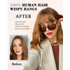 Rosooi Curtain Bangs Human Hair Clip in Bangs for Women Brown Color Fake Air Bangs for Daily Wear Hair Clip Bangs