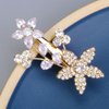 Teyglen Bridal Rhinestone Hair Clips Dainty Gold Flower Hair Barrette Sparkly Crystal Hair Clips Pins Wedding Hair Accessories for Women Girls