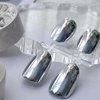 TOSOUATOP Silver Chrome Nail Polish With Brush Kit, [Mirror Effect], [Fast Drying], [Long Lasting], Chrome Gel Nail Polish, Metallic Gel Nail Polish, Super Glossy Soak off UV/LED Nail Gel Kit, Silver