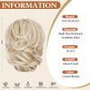 youngways Claw Clip Short Ponytail Messy Bun Hair Piece Bendable Hair Branch Extensions Fluffy Wavy Curly Synthetic Versatile Cream Blonde Hairpieces