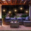 PXBNIUYA 2 Pack Starburst Sphere Lights,200 LLED Firework Lights, 8 Modes Dimmable Remote Control Waterproof Hanging Fairy Light, Copper Wire Lights for Patio Parties Christmas (Battery Operated)
