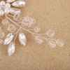 Bride Wedding Hair Comb Pearl Flower Hair Piece Rhinestone Bridal Hair Accessories for Women (Silver)