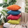 MIULEE Pack of 2 Decorative Outdoor Solid Waterproof Throw Pillow Covers Linen Garden Farmhouse Cushion Cases for Patio Tent Balcony Couch Sofa 18x18 inch Red