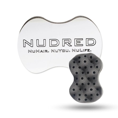 Nudred Hair Sponge for Black Men and Women, Hair Twisting Sponge, Barber Curling Care Tool, Brushes for Curling Afro Style Dreads, Curls, Coils & Twists, Curl Sponge Brush (Silver, Convoluted)