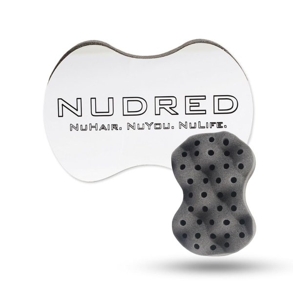 Nudred Hair Sponge for Black Men and Women, Hair Twisting Sponge, Barber Curling Care Tool, Brushes for Curling Afro Style Dreads, Curls, Coils & Twists, Curl Sponge Brush (Silver, Convoluted)