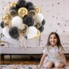 Patimate Black Gold Confetti Balloons Set, 50 pcs 12 inch Metallic Gold Black White Confetti Latex Balloons Kit for Birthday Wedding Graduation New Years Anniversary Party Decorations
