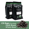 The Bean Organic Coffee Company Il Espresso, Classic Dark Roast, Whole Bean Coffee, 16-Ounce Bags (Pack of 2)