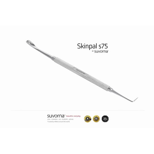 Suvorna Skinpal s75 Milia Extractor Lancet, Stainless Steel, Silver, Needle for Blackhead Removal, Pimple Popper, Blemish Remover, Whitehead Extractor, Dermatologist Grade