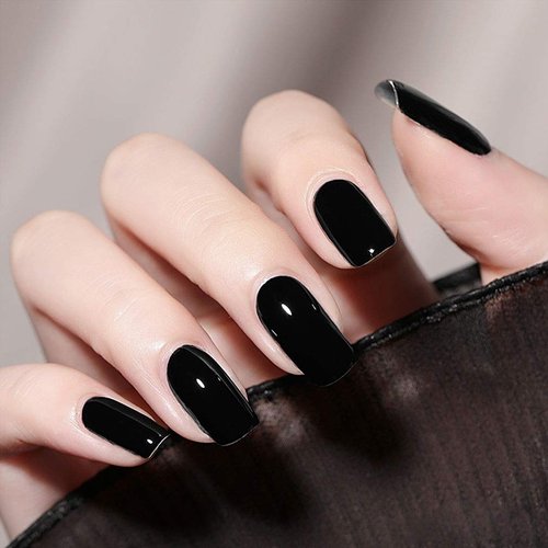 VENALISA 15ml Black Gel Nail Polish, Black Gel Polish Color Soak Off UV LED Nail Gel Polish Nail Art Starter Manicure Salon DIY at Home, 0.53 OZ