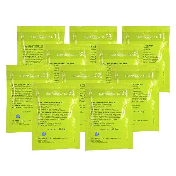 Safbrew S-33 Ale Yeast, 11.5g - 10-Pack