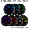 GlowShift Tinted 7 Color 300 F Water Coolant Temperature Gauge Kit - Includes Electronic Sensor - Black Dial - Smoked Lens - for Car & Truck - 2-1/16" 52mm
