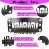 50pcs Wigs Snap Clips Hair Extension Clips 6-Teeth U-Shape Metal Silicon Wig Hair Extension Clips for Women Hairpiece, Wig Clips to Secure Wig no Sew U-Shap Hair Extension, Wig Clips 6 Teeth