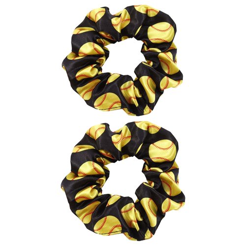 Women Girls Soccer Hair Band Football Hair Ties Hair Scrunchie Sport Hair Accessories Elastic Ponytail Holder 2 Pack TSFD29 (Softball)