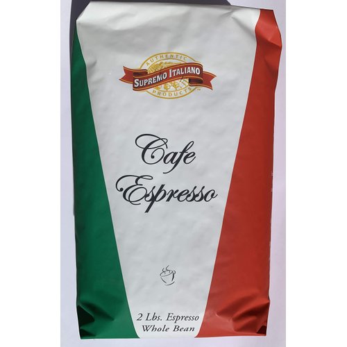 Supremo Italiano Cafe Expresso Whole Bean Coffee Cafe Gourmet Coffee Classic Italian Espresso 2 Lb