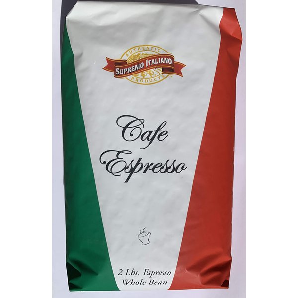 Supremo Italiano Cafe Expresso Whole Bean Coffee Cafe Gourmet Coffee Classic Italian Espresso 2 Lb