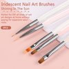 BQAN 5pc Nail Art Brushes Nail Ombre Brush Nail Design Painting Brushes UV Gel Nail Brush Professional Nail Art Design Brushes set