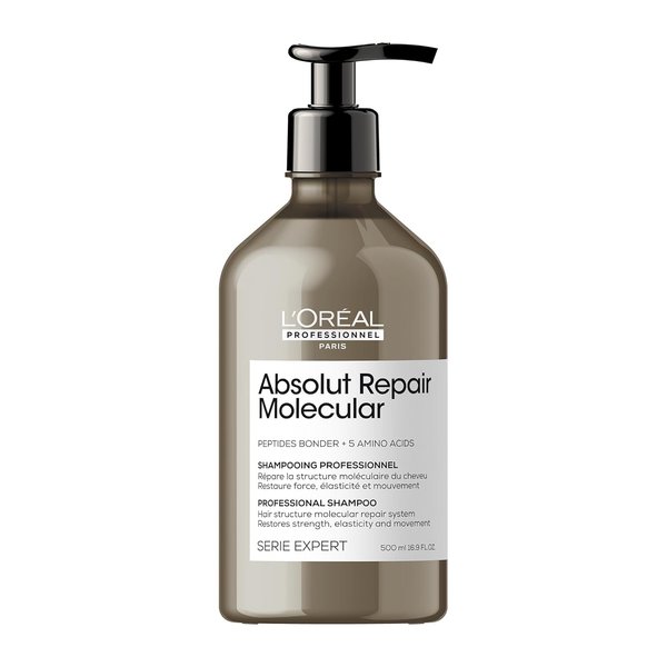 L'Oréal Professionnel Molecular Repair Shampoo | For Extremely Dry Damaged Hair | Peptides Bonder | Amino Acids | Repair Hair & Restore Strength | Strengthening Bonds | Sulfate-Free