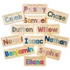 Personalized Wooden Name Puzzle for Kids, Handmade in USA by Bloom Owl, Upper and Lowercase, Custom Baby Gifts for Boys and Girls, Easter or First Birthday, Montessori Toys for Toddlers 1-3