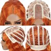 FEEL ME 28inch Synthetic Deep Wave Wig Long Ginger Curly Wigs for Black Women Orange Deep Curly Synthetic Lace Front Wig Middle Part Fake Scalp Natural Crimps Curls Daily Party Wig