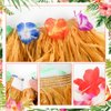MIVOEDIK Grass Skirt for Adults, Women, Grils Hula Skirt for Hawaiian Luau Party Outfits with Flower Leis and Sunglasses