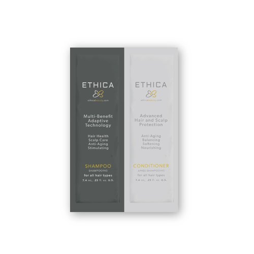 Ethica Hair Growth Shampoo and Conditioner Travel Set - Cleanse and Hydrate for Healthy Hair and Scalp, Moisturizing Shampoo and Conditioner Travel Essentials, 7.4 ml/0.25 fl oz