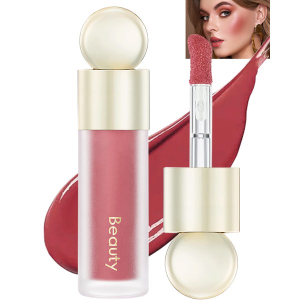 Velvet Liquid Blush Wand, Creme Blush Makeup Stick,Blush Beauty Makeup Dual Use for Cheeks & Lips, Long-Wearing,Dewy Finish,Skin Tint Blush, Contour Blush Wand,Thanksigiving Gift for Women-05