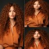 Light Brown Kinky Curly Bundles Human Hair Color 30 Human Hair Bundles Brown Curly Wave Bundles Double Weft Brazilian Human Hair Wet and Wavy Bundles Silky Soft 10 10 10 inch