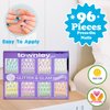 Townley Girl 96 PC Press- On Nails Set, Glitter and Glam, False Nails Set for Tweens with Pre-Glue Full Cover Acrylic Nail Tip Kit, Great for Gifts, Parties, Sleepovers and Makeovers