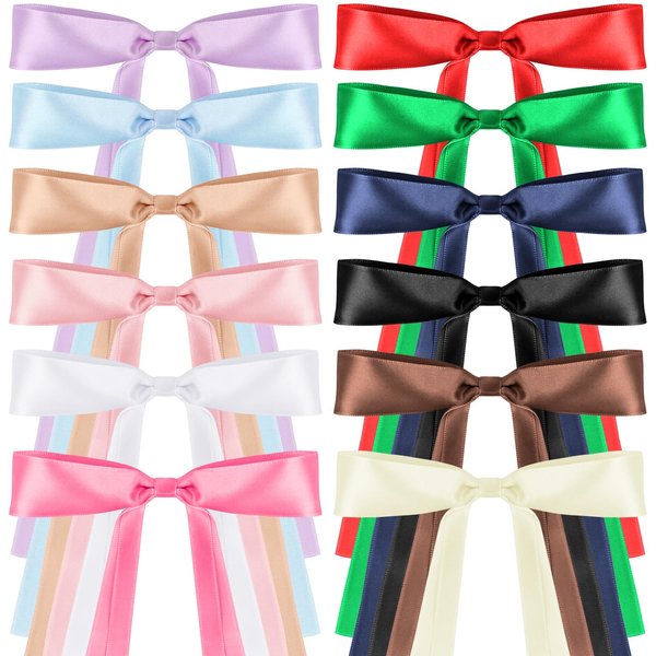 12 PCS Hair Bows for Women, Hair Ribbon hair bows with Long Tail, Cute Hair Bow Clips Hair Barrettes with Bow for Women Accessories