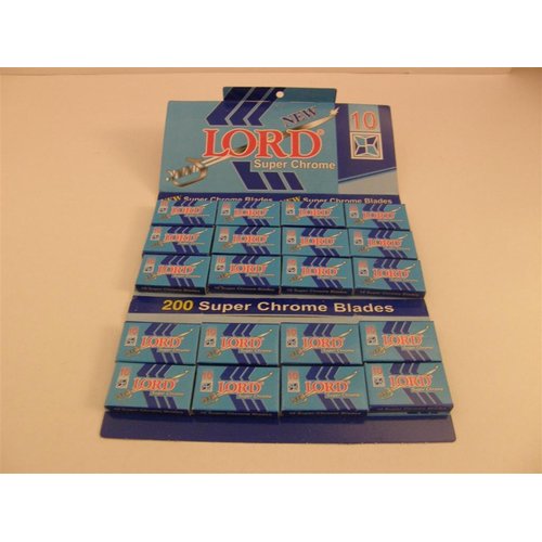 100 Lord Double Edge Safety Razor Blades SUPER CHROME by LORD RAZORS