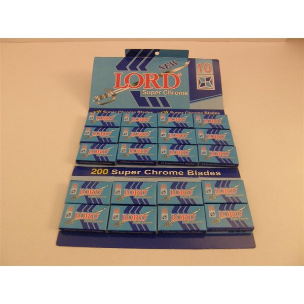 100 Lord Double Edge Safety Razor Blades SUPER CHROME by LORD RAZORS