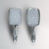 Luxury detangling hairbrush THE Brush for women,men or kids with curly straight short or long hair. Detangler with original patent, brosse a cheveux in gold and silver chrome. (White Silver)