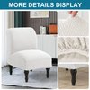JIAN YA NA Armless Accent Chair Cover, Stretch Armless Chair Slipcover Spandex Armless Chair Covers Slipper Chair Slipcover Furniture Protector Covers for Living Room Bedroom(Knitted, White)