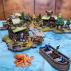CZYY DND Skiff Miniature Hand-Painted Resin Medieval Row Boat Fantasy Tabletop 28mm RPG Scatter Terrain for Dungeons and Dragons, Wargames, TTRPGs