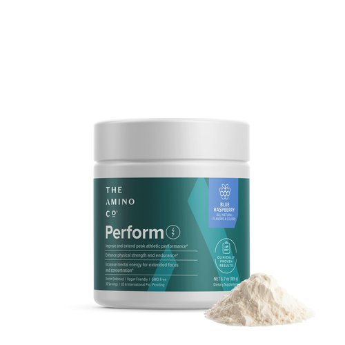The Amino CO. - Perform - Pre Workout Powder for Men and Women - Pure Eaa Amino Acids Preworkout Supplement with Blue Raspberry Flavor - (6.7oz)