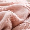 BOURINA Throw Blanket Textured Solid Soft Sofa Throw Couch Cover Knitted Decorative Blanket, 50" x 60" Pink