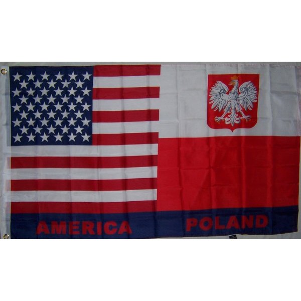 3x5 USA America American Polish Old Poland Flag 3'x5' Banner Brass Grommets