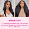 Kinky Straight Clip in Hair Extensions Real Human Hair 8Pcs 120g Kinky Clip Ins Full Head Brazilian Remy Hair Extensions for Women Natural Black Double Weft Hair Extensions Clip Ins 20 Inch
