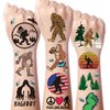 Gameza Bigfoot Temporary Tattoos - 160+ Jungle Temporary Tattoos Stickers Sasquatch Theme Party Decorations Favors Supplies Cool Bigfoot Temporary Fake Tattoos Bulk for Kids Boys