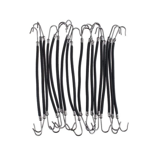 IUAQDP 36 Pieces Elastic Hook Hair Tie Ponytail Holder Hair Cord Hair Clip, Rubber Bungee Hair Band with Hook for Women Girls Thick Hair Styling, Black