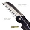 Kent 87T Graphite Handmade Folding Pocket Comb for Men, Fine Tooth Hair Comb Straightener for Everyday Grooming Styling Hair, Beard or Mustache, Saw Cut Hand Polished, Made in England (3 Pack)