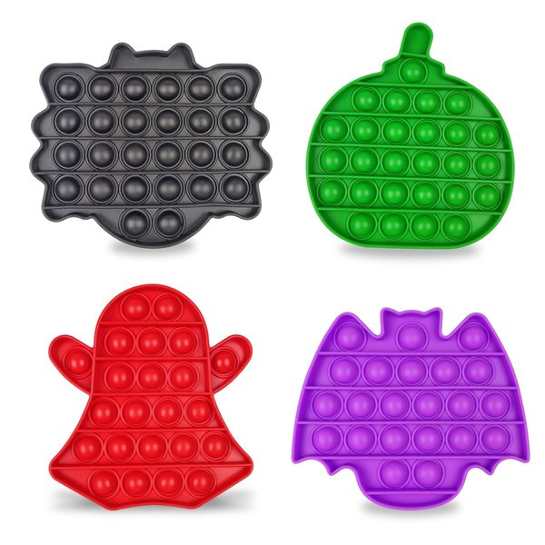 Pinkiwine 4 Pack Halloween Pop Fidget Toys Sensory Toys for Kids Girls Boys Halloween Party Favors Halloween Treat Bags Gifts Stress Relief