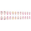 BAOYAALIN Colorful Almond Shaped Press on Nails Medium Fake Nails with Star Moon Design Glitter Full Cover False Acrylic Glue Stick on Nail for Women Girls 24Pcs