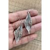 Wavy Leaf on Sterling Silver Dangle Earrings Bohemian Boho