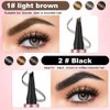 Eyebrow Microblading Pen, 3D Microblading Eyebrow Pencil, 4-fork tip Eyebrow Pencil, Natural smudge-proof Lasting Fine Stroke for easy to portray a natural eyebrow shape, Black