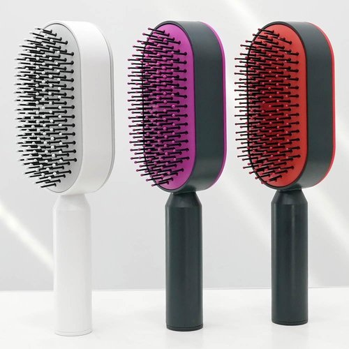 Harborhaven- 3-D Revolutionary 2024 detangling hair brush for women,one-click clean up feature,central 3-d airbag: smooth, glide and style effortlessly- color -red