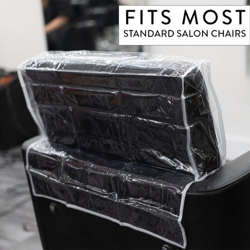 Betty Dain Salon Chair Cover, Protects Spa/Salon Chair Upholstery from Stains, Chemicals, Moisture, and Wear, Square, Fits Most Salon Chairs, Durable Vinyl, Clear