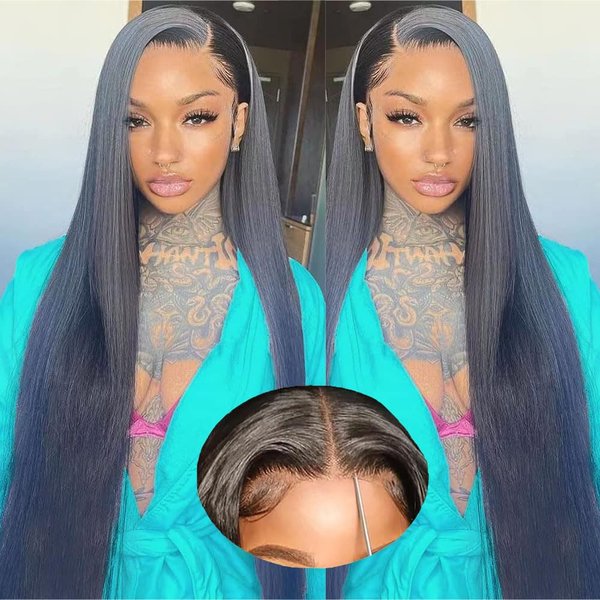 LATTIXXIA 6x5 HD Lace Front Wig Wear and Go Glueless Wigs Human Hair Pre Plucked Pre Cut 200% Density Straight Lace Front Wigs Human Hair Glueless Lace Front Wigs For Women 22 Inch